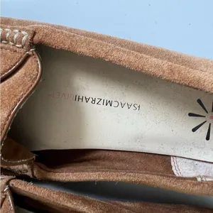 Isaac mizrahi 8.5 brown leather moccasins thumbnail 6