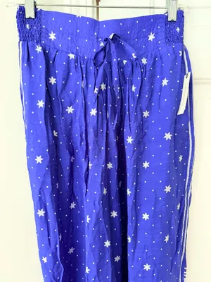 Anthropologie Celandine Sheer Smocked Star-Print Balloon Pants, Size S thumbnail 8