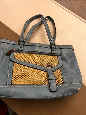 b.o.c. Teal and Tan Woven Front Tote Bag. Gorgeous thumbnail 6