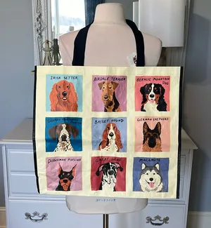 Puppy Dog Collage Bag Giant Shoulder Tote Reusable TJ Maxx thumbnail 1