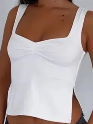 White Fox Boutique white tank top size medium thumbnail 1