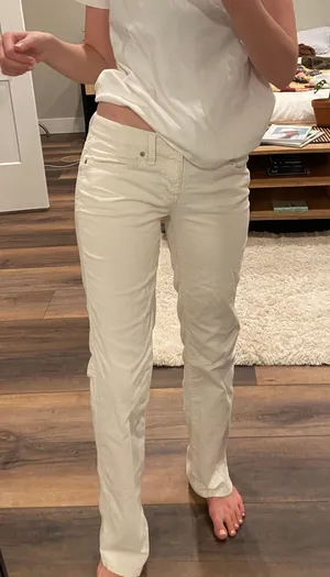Vintage Y2K Low Rise White Corduroy Bootcut Jeans thumbnail 2