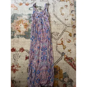 Lovestitch Purple Blue Paisley Floral Button Front Maxi Dress Strappy Back Med thumbnail 5
