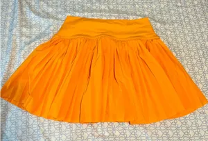 aerie Vibrant Orange Pleated Mini Skirt thumbnail 1