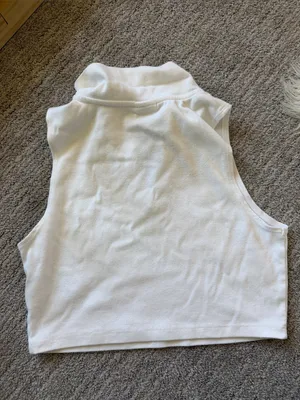 Aritizia Sunday Best Knox White Crop Polo Top thumbnail 5