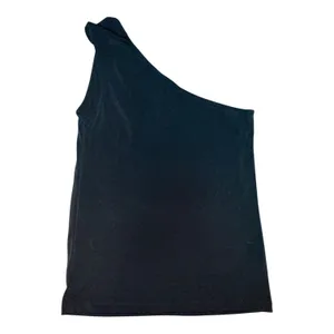 Loft Womens Black Asymmetrical One Shoulder Tank Top, Medium thumbnail 3