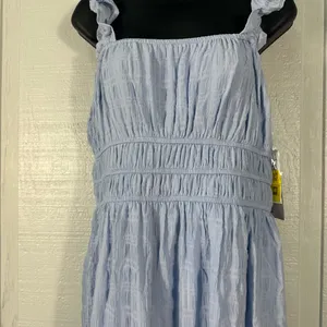 Kingston Grey Women’s Boho Blue Tiered Flutter Sleeve Maxi Dress SZ XL NWT thumbnail 4