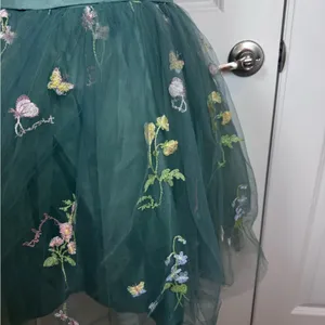 Green Embroidered Tulle Corset Mini Dress 12 Fairycore Prom Homecoming Formal thumbnail 9