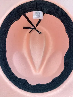 SAN DIEGO HAT CO Fedora pearl floral band wide brim blush pink felt size OSFA thumbnail 7