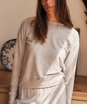 Lake Pajamas Relax Long Sleeve Top in Heather Gray Women’s Sz. M thumbnail 1