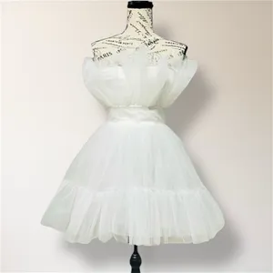 Katie May Elle‎ XS Ivory Tulle Strapless Mini Dress Ruffle Bridal Wedding Guest thumbnail 2