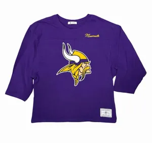 Minnesota Vikings ’47 Brand Purple Embroidered Logo 3/4 Sleeve Top Size M thumbnail 1