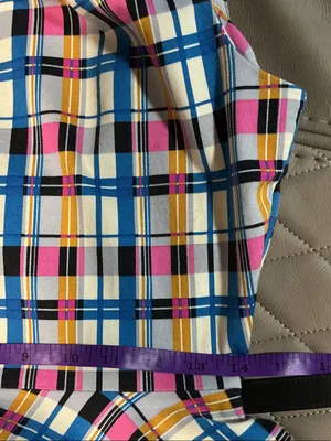 Closet Multicolor Plaid Midi Dress with Blue Belt thumbnail 8
