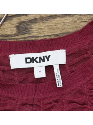 NWT DKNY Womens Lightweight Textured Top P52SAW83 Beet Red M thumbnail 7