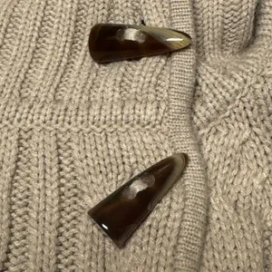 The Limited Womens Cable‎ Knit Short Sleeve Toggle Turtleneck Cardigan Taupe S thumbnail 5