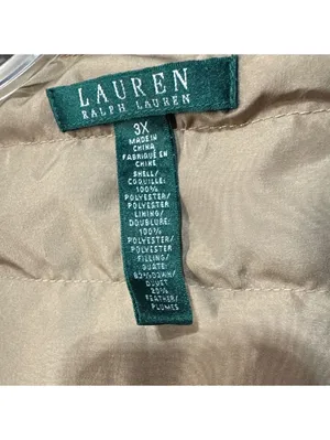 Lauren Ralph Lauren Women's 3X Puffer Vest Down Feather Brown Earthy Funnel Neck thumbnail 5