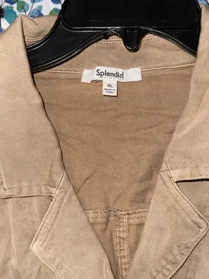 Splendid Denim Khaki Tie Waist Romper thumbnail 3