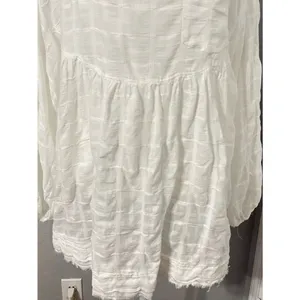 We The Free  Women White Textured Buttonless Tunic Size extra Small OVERSIZE. thumbnail 4
