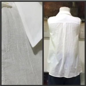 Joie White Cotton Gauze Collared Button Up Blouse Sz XS thumbnail 4