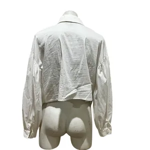 Eloquii Women's Puff Sleeve Button-Down Shirt White Size 14 thumbnail 7