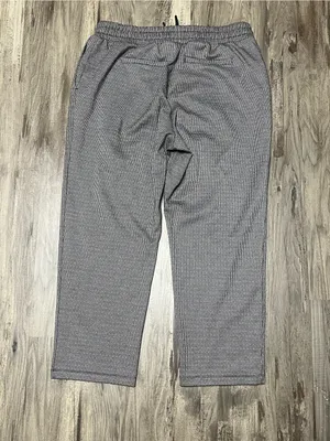 A New Day Houndstooth Drawstring Pants L Brown Black White Ankle Pull On thumbnail 5