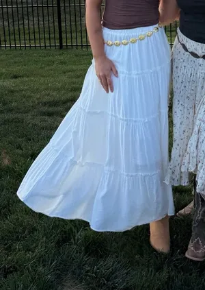 White Long Skirt Size M thumbnail 1
