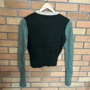 NWT Rag & Bone "Lindsay" Green Colorblock Alpaca Wool Knit Sweater Size XS thumbnail 6
