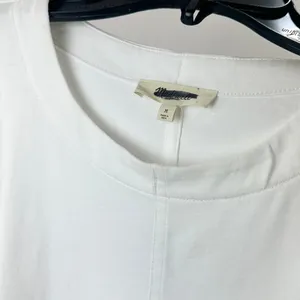 J.Crew Madewell Puff Sleeve Tee Shirt Cotton Top Relaxed Minimalist Eyelet White M NWT thumbnail 12