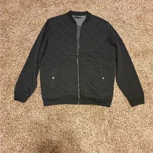 Banana Republic Quilted Dark Gray Bomber Jacket ❤️ thumbnail 6