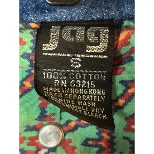 VTG 80s Jag Jean Studded Dolman Sleeve Bomber Denim Jean Jacket Grunge Sz Small thumbnail 5