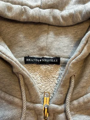 Brandy Melville Crystal‎ Hoodie Gray Full Zip thumbnail 3