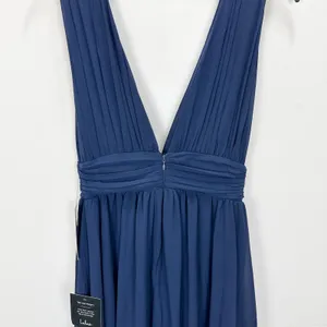 Lulus Heavenly Hues Navy Blue Maxi Dress Chiffon Bridesmaid Formal XS NWT thumbnail 13