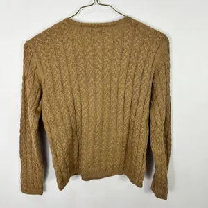 Talbots Cableknit Sweater Womens Small Brown Fisherman Quiet Luxury Old‎ Money thumbnail 5