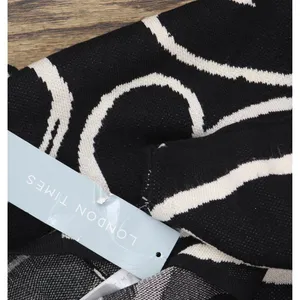 NWT London Times Mockneck Short Sleeve Mini Sweater Dress Black / White XL thumbnail 7