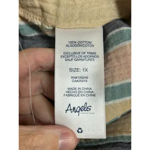 Angel jeans 100% cotton gauze striped wide leg pants Beachy boho 1X thumbnail 5