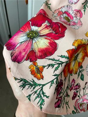 Express Pink Floral Lace-Trim V-Neck Cap Sleeve Blouse Size L thumbnail 9