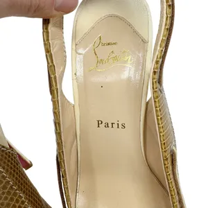 Christian Louboutin Lizard Embossed Slingback Heels Platform 40.5 thumbnail 8