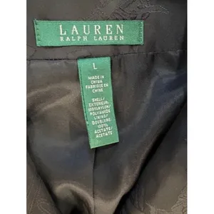 Lauren Ralph Lauren‎ Womens Black Monogram Double Breasted Belted Trench Coat thumbnail 3
