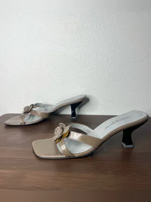 Y2K Vintage Flower Strap Slip On Kitten Heel Sandal Summer Wedding Fairycore thumbnail 3