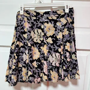 Free People End of the Island Floral Cotton Skirt Black Motif Size 10 thumbnail 5