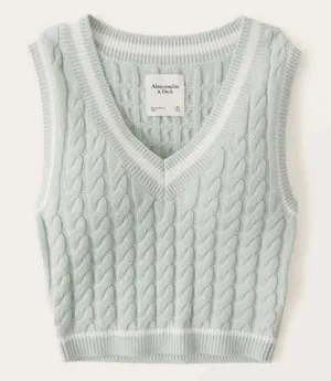Abercrombie Cable V-Neck Sweater Vest Size XL thumbnail 1