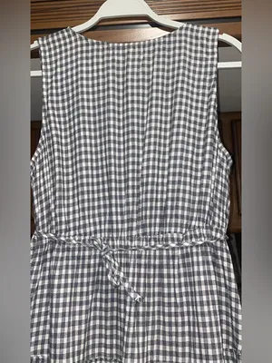Max Studio London maxi dress features a black and white gingham check print L thumbnail 5