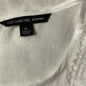 Zac & Rachel Woman 2X Elegant White Lace Trim Women's Top thumbnail 8
