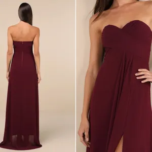 LULUS Elegant Prom Wedding Bridesmaid Sexy Flowy Romantic Strapless Maxi Dress thumbnail 6