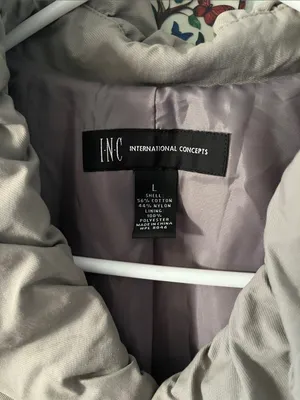 INC International Concepts Taupe Ruffle-Front Trench Coat with Hood thumbnail 2