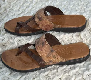 boc Brown Tan Concept Sandal with Wide Multi-colored Cork Band Comfort Sole thumbnail 2