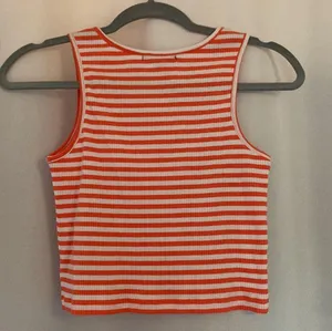 Orange And White Striped Tank Top Size M thumbnail 2