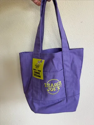 💚💜Limited Edition Trader Joe’s Trick-or-Treat Mini Canvas Tote thumbnail 2
