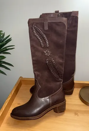 Brioso Sedona Leather and‎ Suede Whipstitch Tall Shaft Boots 6 thumbnail 1
