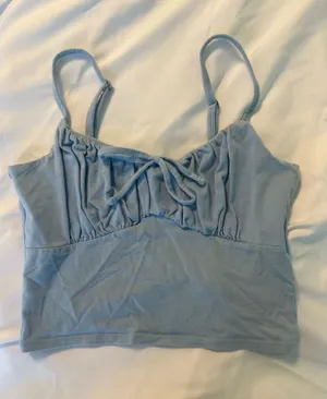 Hollister Blue Cropped Tank Top thumbnail 1